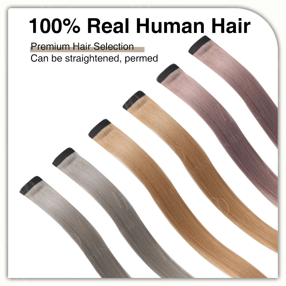 Chic Unit Clip in Hair Extensions Human Hair Remy Virgin Straight Highlights Colored Clip on Christmas Hairpieces 2 Pieces/Set