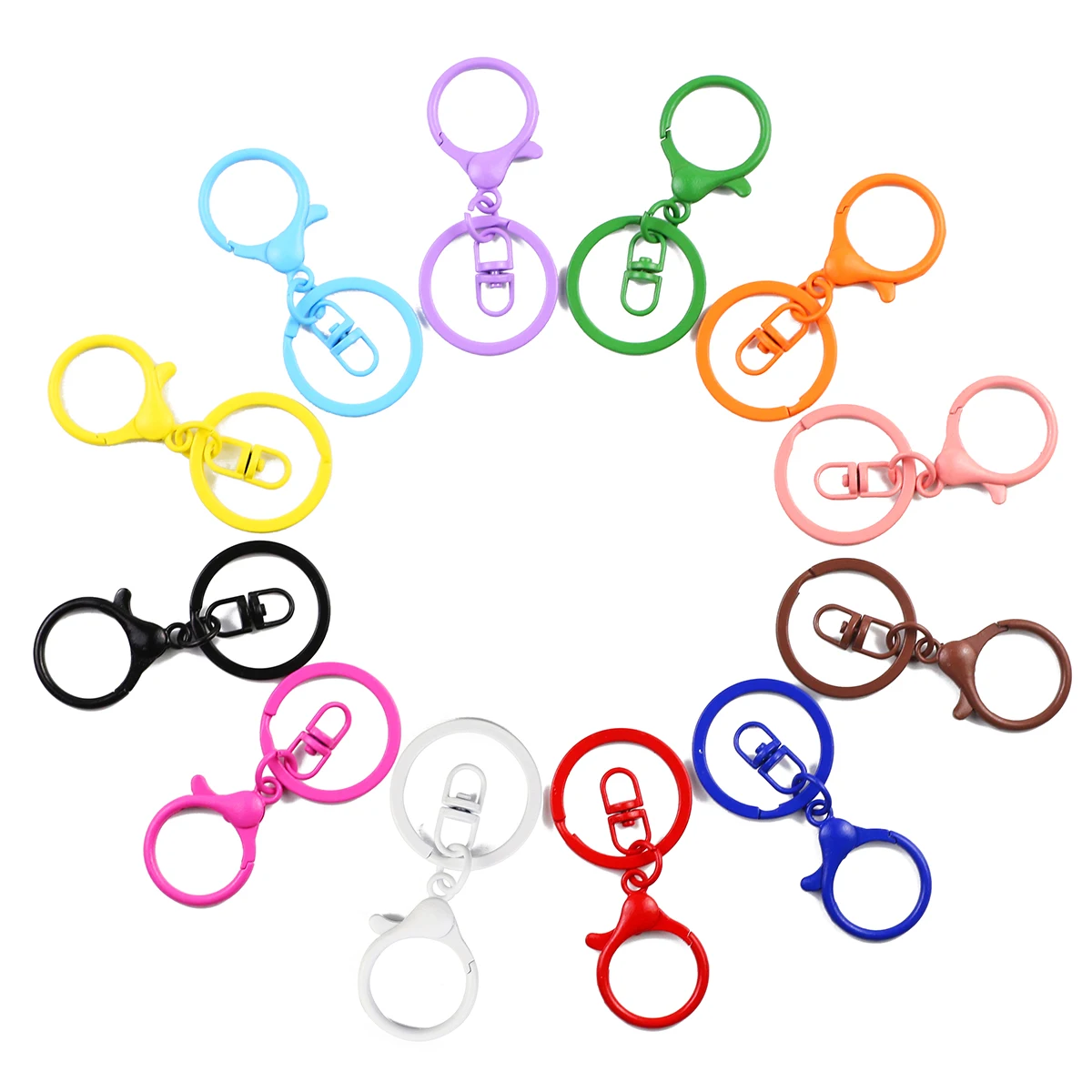 5pcs 24x66mm Colorful Alloy Lobster Clasp Keyring Ring Hook Connectors For DIY Toy Doll Bags Keychain Jewelry Making Findings