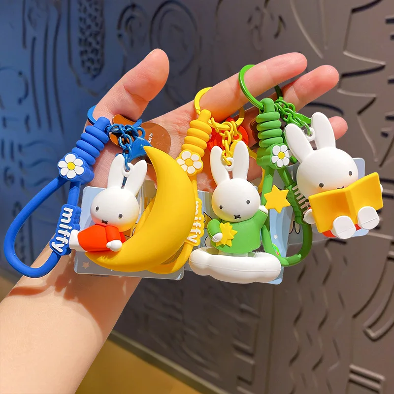 Authentic Miffy Night Party Keychain Car Lovers Keychain Pendant Decoration Gift Wholesale