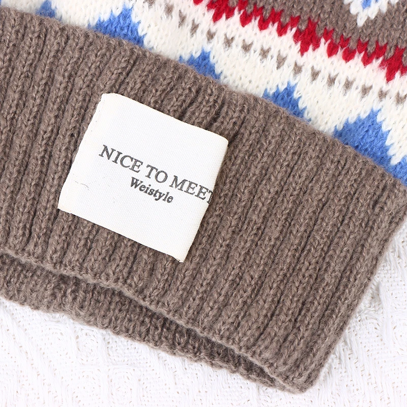 

Женская теплая вязаная шапка-чулки с защитой ушей, свободная холодная шапка с большой окружностью головы