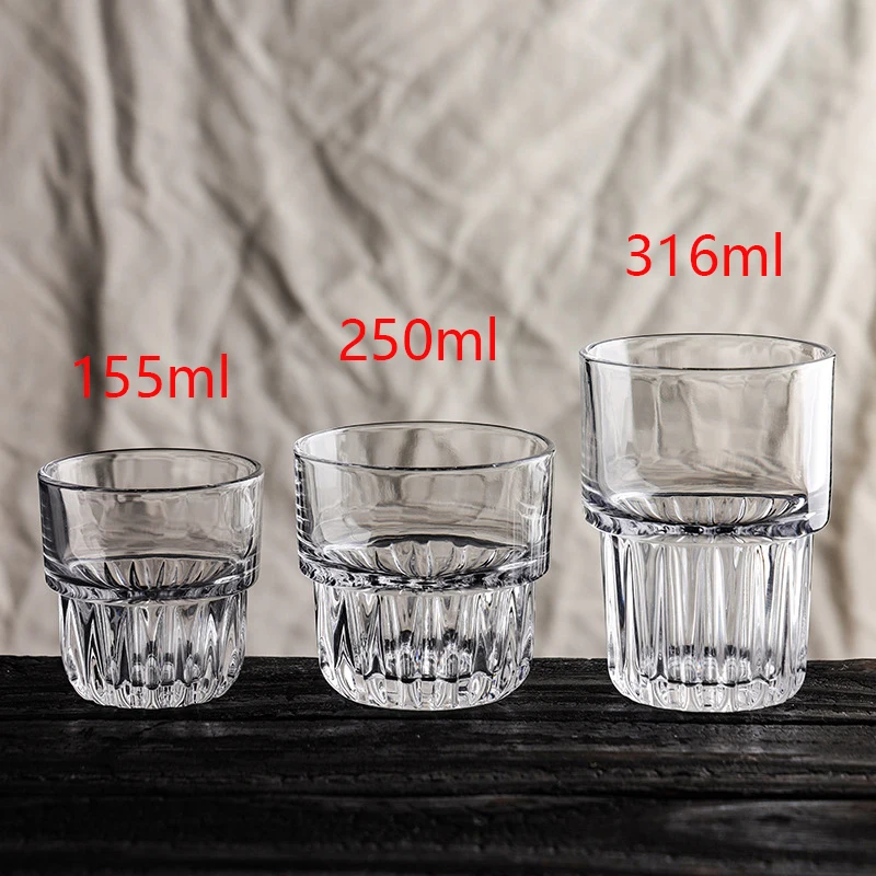 155ml/250ml/316ml Coffee Mug Heat-Resistant Glass Cups Transparent Tea Mug Water Cup for Drinking Milk Juice Tumblers Gift Glass