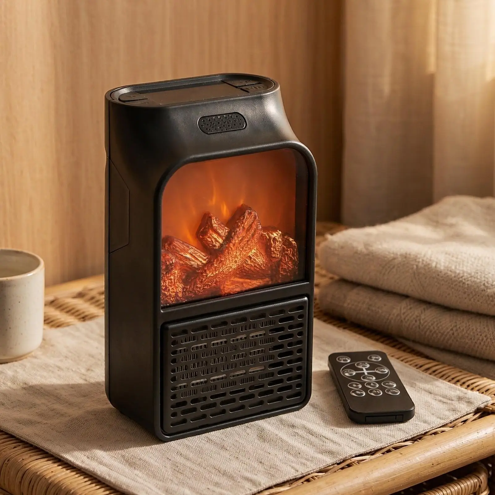 Mini Heater 3 Heat Levels With Timer Remote Control Electric Heater For Apartment Living Room Bedroom Study Desk Table Office