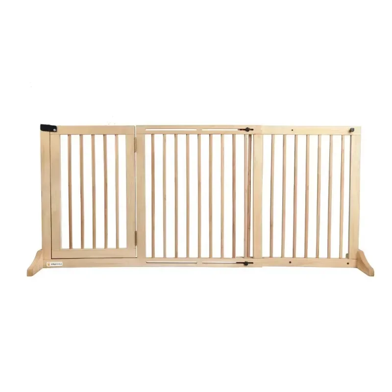 Custom 3 Panel Portable Indoor Dog Puppy Playpens Wood Dog Fence Retractable Pet Gates