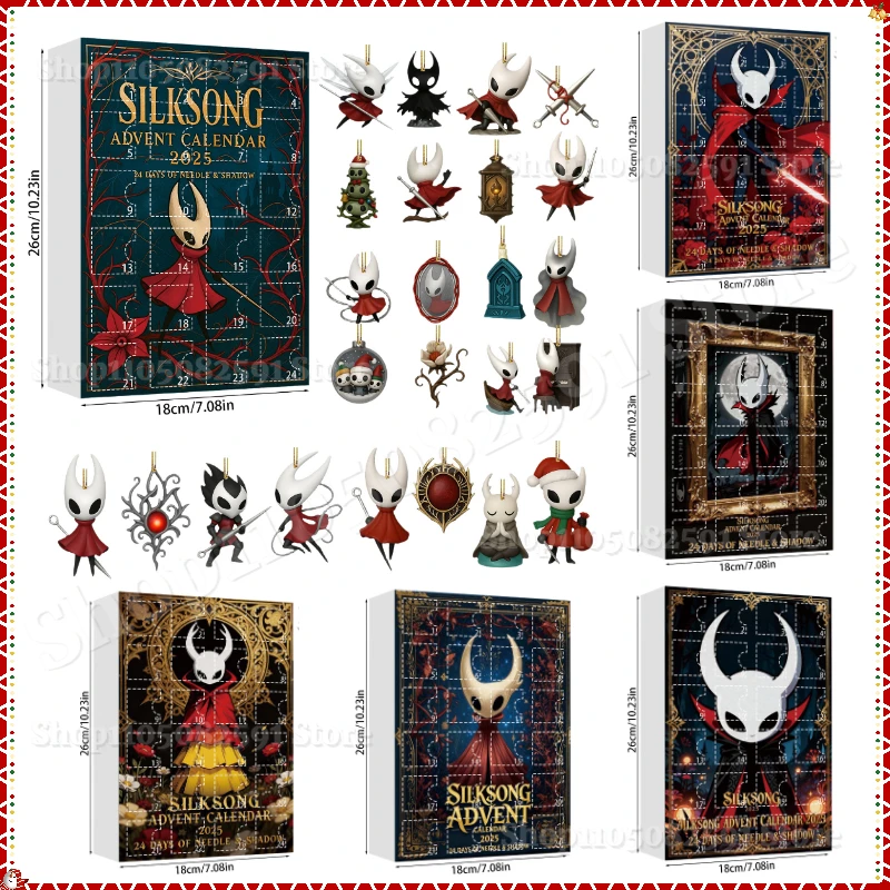 

Advent Calendar 2025 24 Days for Hollow Knight Sequel Surprise Ornaments Christmas Tree Decor with Character 2D Flat Acrylic