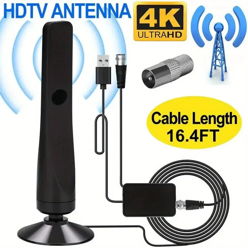 4K1080P HD Hexagonal TV Antenna - Powerful Signal Amplifier, Ultra Clear, For Smart/Old TV - Long Range, Wide Compatibility