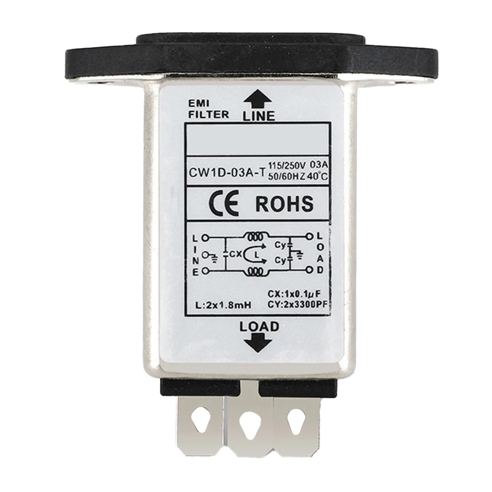 Base Mounted Filter IEC Power Input Filter Power Filter For Automation Communication Equipment Nickel Plating Material