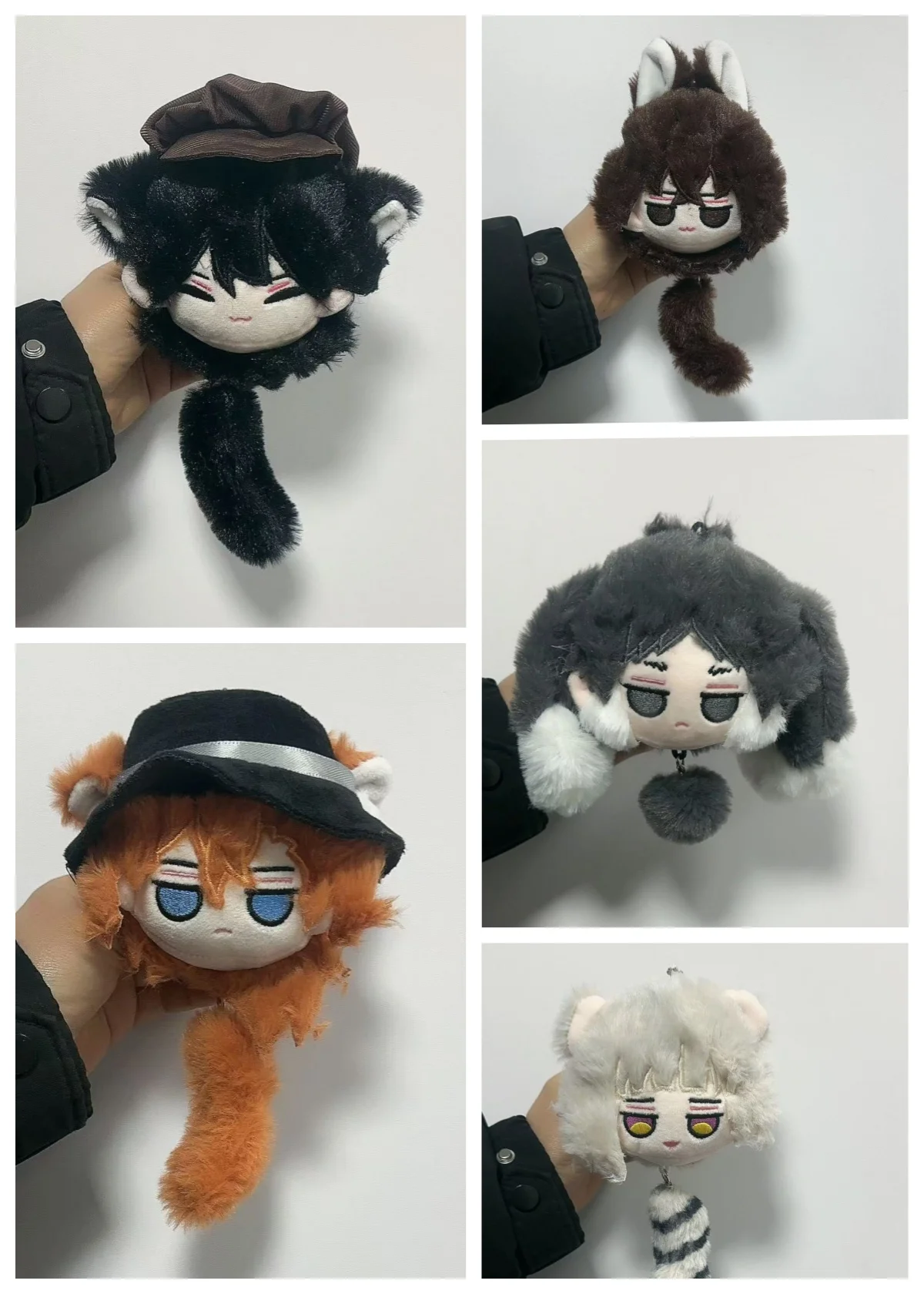 

10cm kawaii Bungo Stray Dogs Gogol Plush Doll Osamu Dazai Nakahara Chuya Cute Soft Stuffed Pendant For Anime Fans to friend gift