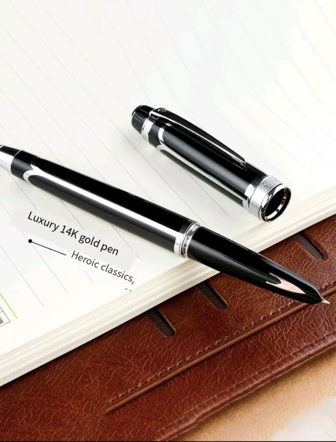 Hero 100 14K Gold Nib Fountain Pen, Retro Classic Hooded Nib Gold Pen, Vintage Old Style Adult Business Writing Pen for Men