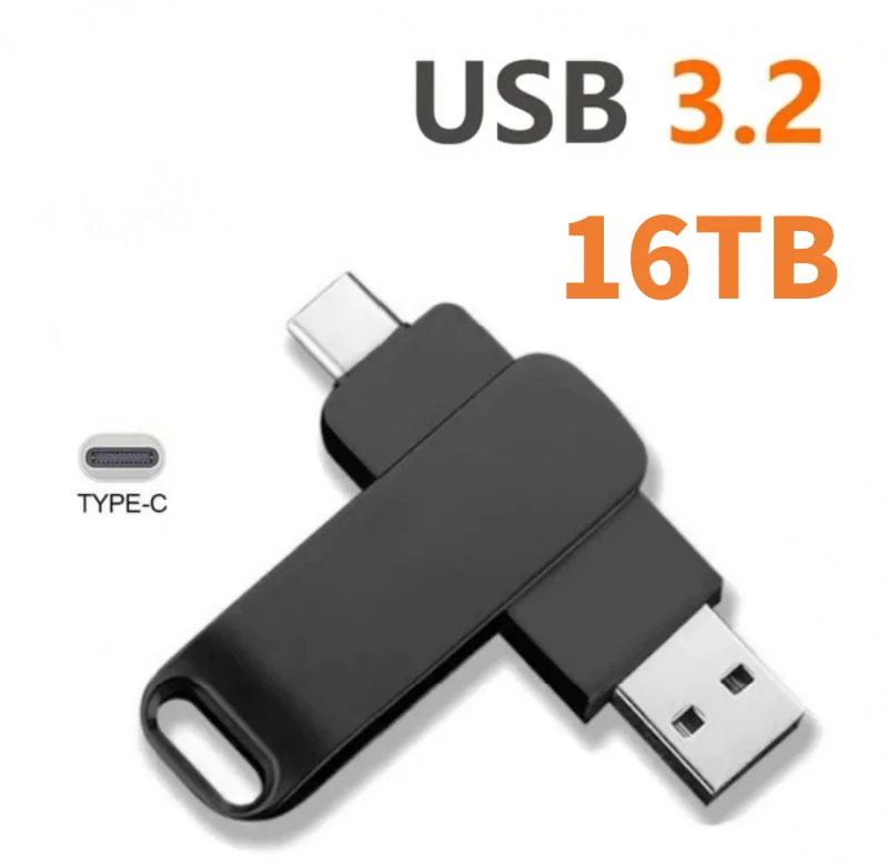 NONE 16 TB Flash-Laufwerk USB 3.2 Super High Speed Metall Transfer U Disk Pen Drive Wasserdicht Typ C Festplatte SSD USB Laufwerk Festplatte 8