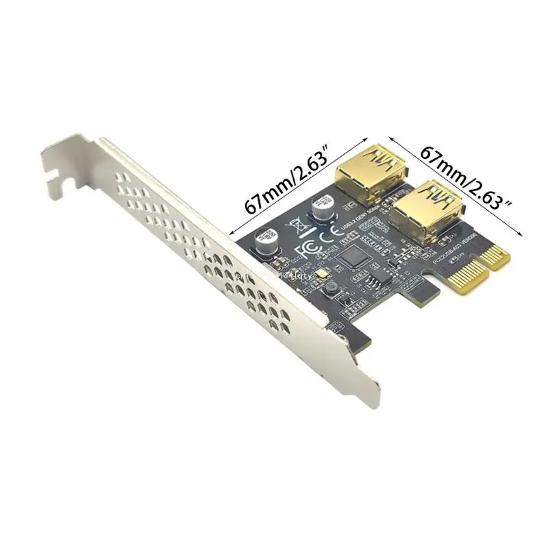 Tarjeta elevadora PCI-E 2 puertos, adaptador USB3.0 a USB3.2 Gen 1, tarjetas adicionales elevadoras, envío directo