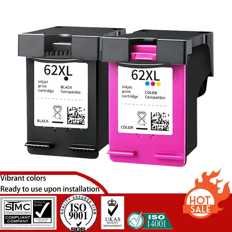 Compatible Remanufactured Ink Cartridge for HP 62 HP62XL 62XL suit For HP OFFICEJET 200/200C/250/250C/258/5740/5741/5742 Printer