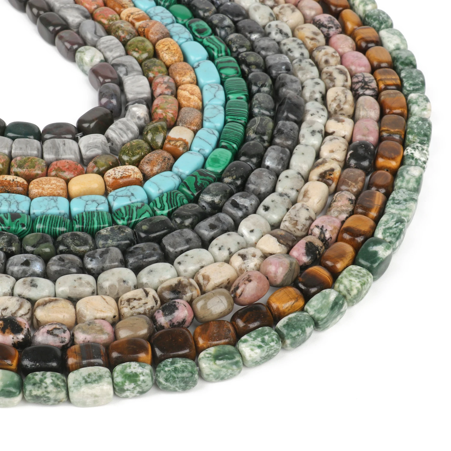 8x12 مللي متر الطبيعية مستطيل ستون الخرز امازونيتي الأزرق الفيروز الملكيت العقيق الكوارتز جوهرة الخرز لصنع المجوهرات أساور يدوية