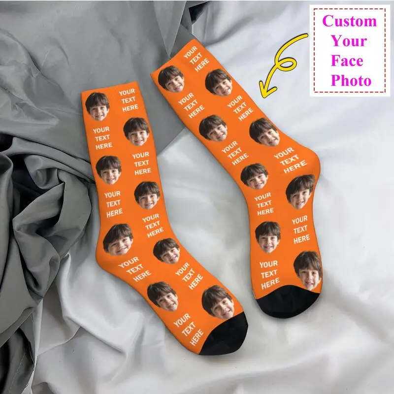 Personalized Photo Text Custom Men Women Crew Socks Unisex Cool 3D Printing Dress Socks
