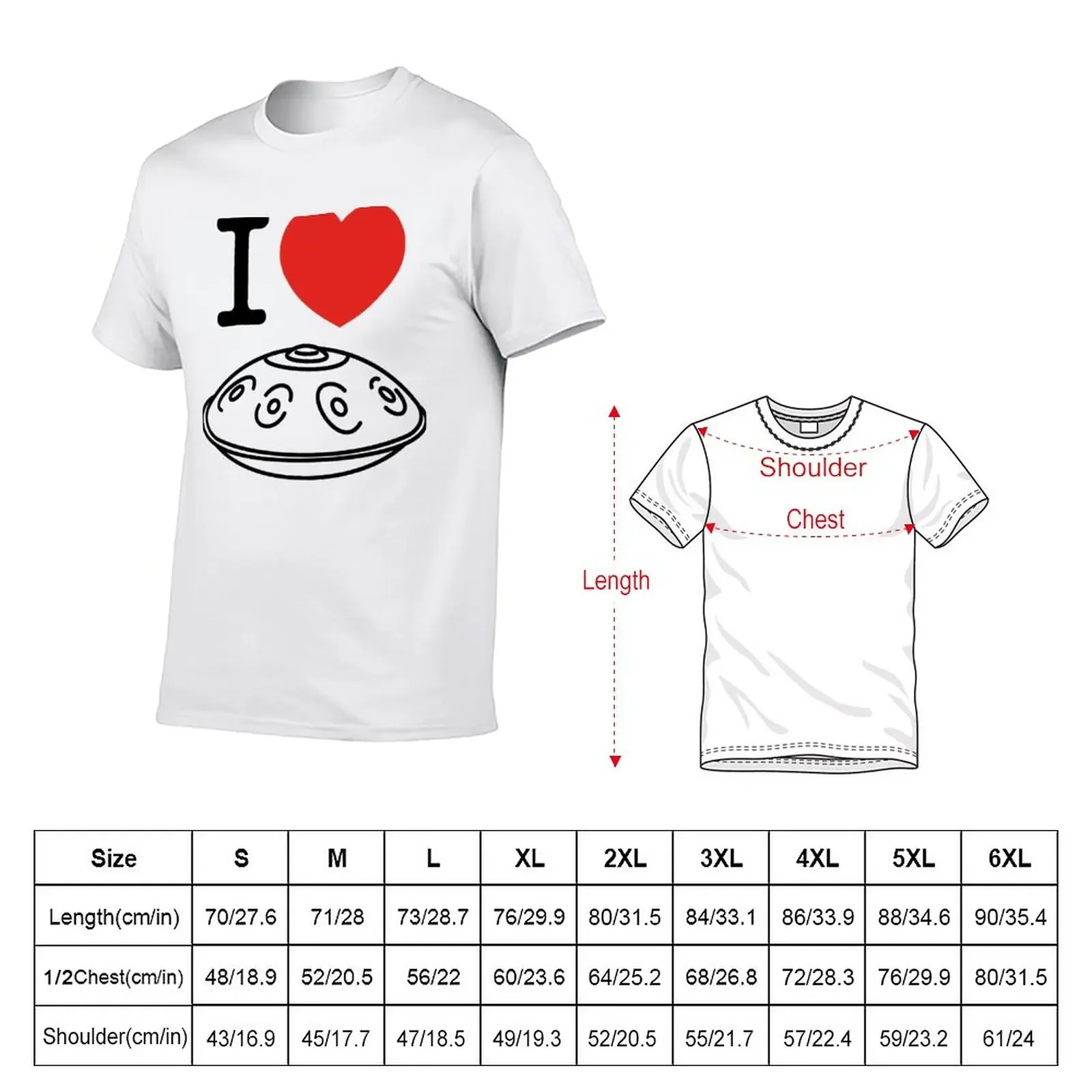 I love handpan T-Shirt new edition sublime cute clothes mens graphic t-shirts