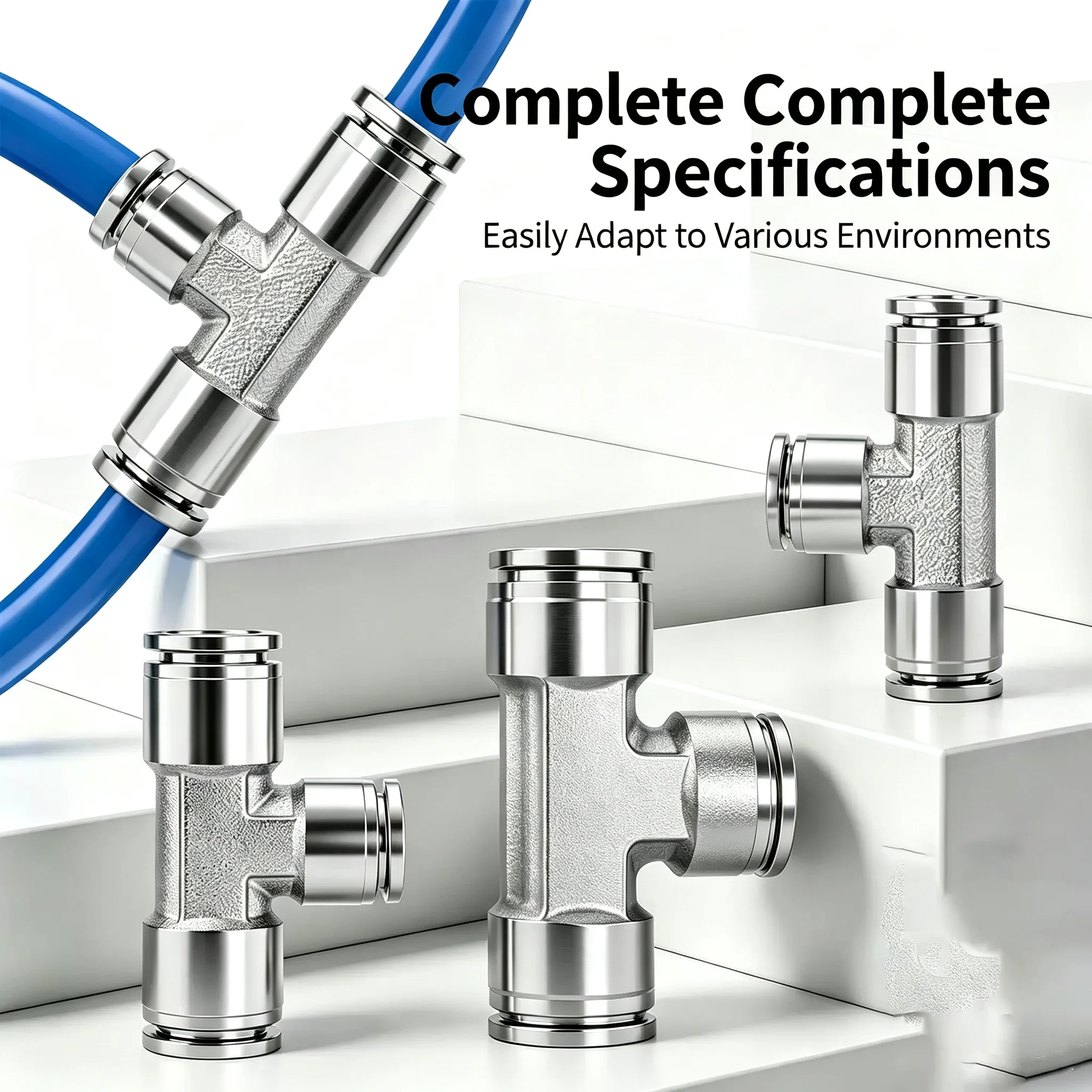 10Pcs 3 Way Spliter Pneumatic 304 Stainless Steel Push in Quick Connector Release Air Fitting 4mm 6mm 8mm 10mm 12mm 14mm OD Tee