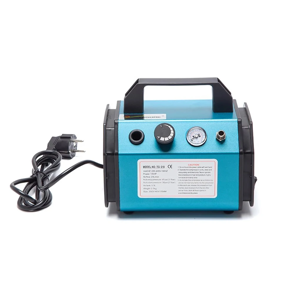 Quiet Adjustable Pressure Mini Airbrush Compressor Kit – 0.18-0.3MPa Hobby Air Pump for Model Painting