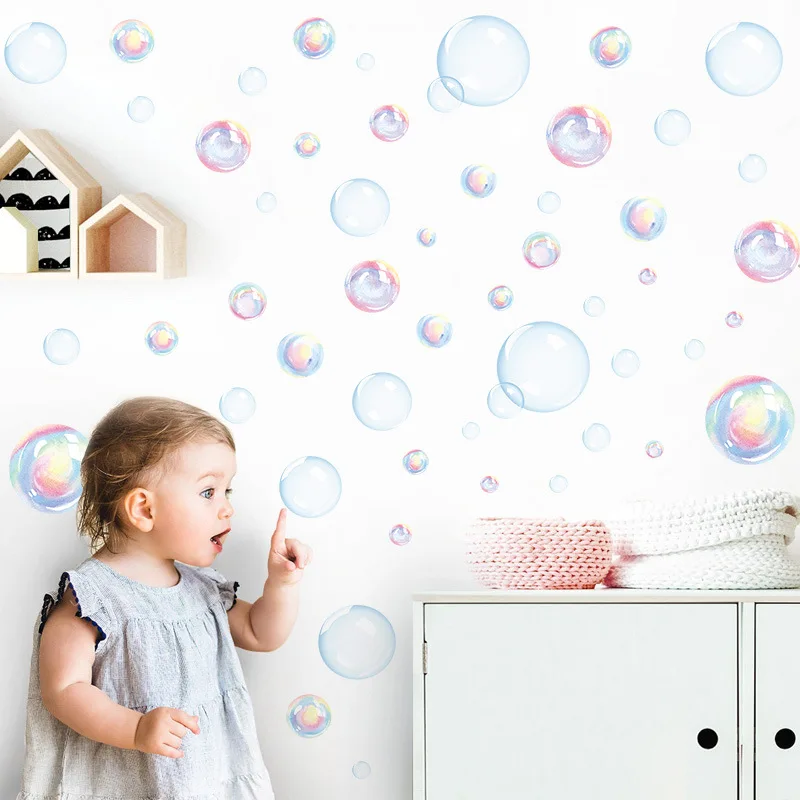 Transparent Bubble Wall Sticker Ocean Bathroom Wallpaper Wall Art Decals DIY Self-adhesive Vinyl Murals Waterproof PVC Stickers