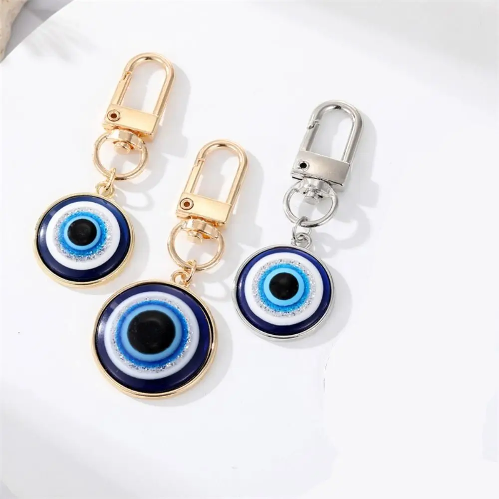 Dripping Oil Star Demon Eye Keychain Cute Alloy Palm Turkish Blue Eye Resin Pendant for Female Jewelry Gift