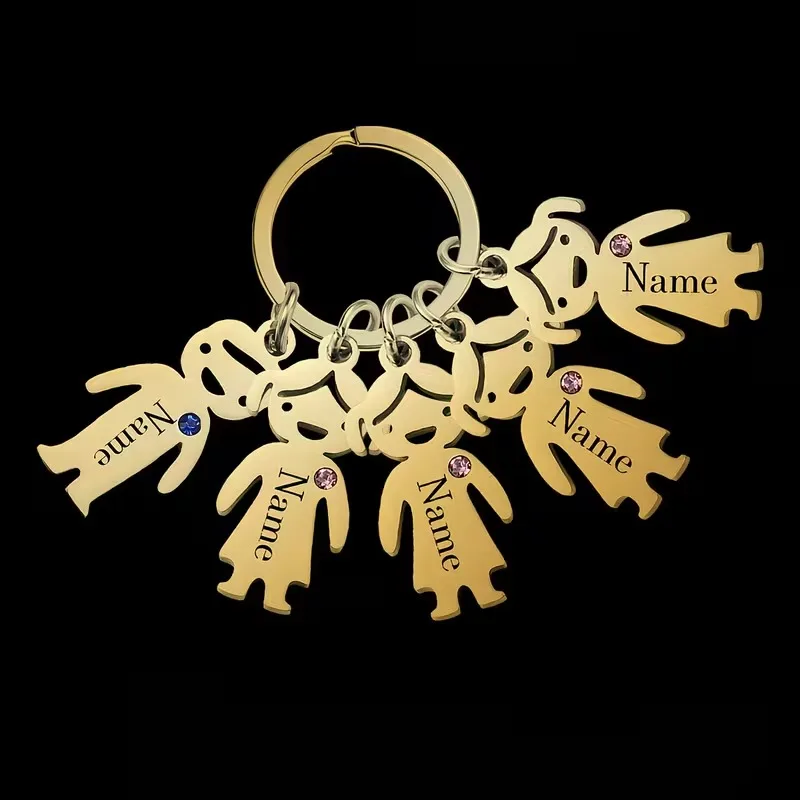 Personalized Birthstone Keychain, Customizable Gift