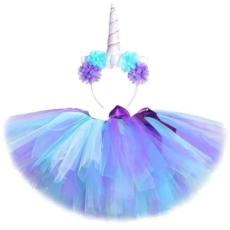 Purple Blue Turquoise Tutu Skirt for Baby Girls Kids Toddler Skirts Outfit Fluffy Tutus for Girls Shoot Prop Birthday Costumes