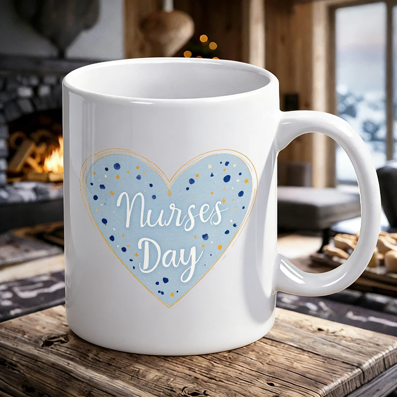 

Blue & Gold Radiant Heart Ceramic Mug Mystical Love Aesthetic Coffee Cup, Milk Cup, Office Cup, Gift for Friends, Fade-Resistant