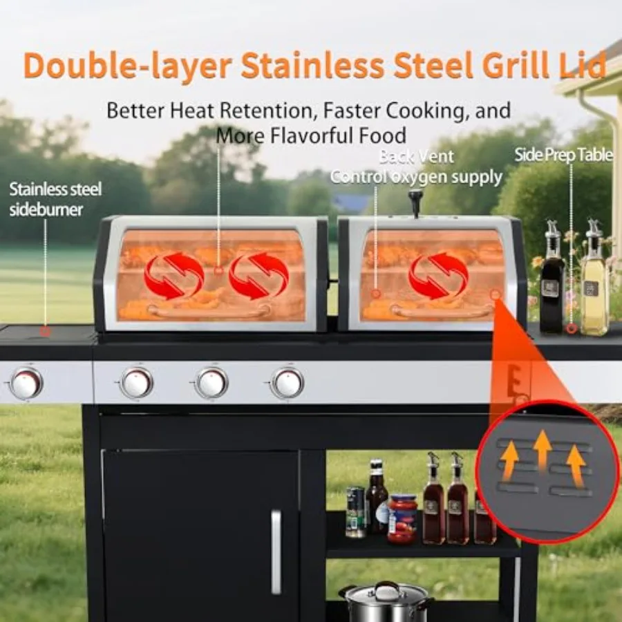 Propane Charcoal Grill Combo 5