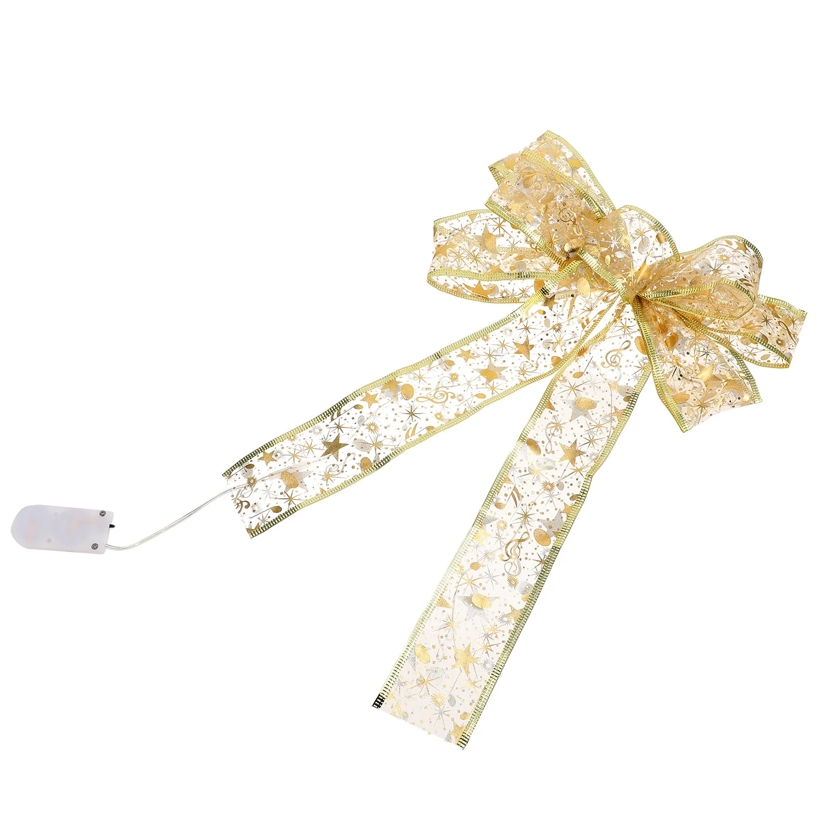 1Pcs Christmas Bowknot Lighted Decorative Bow Ornament Xmas Tree Home Banquet Decoration Christmas Bowknot Decorative Bow