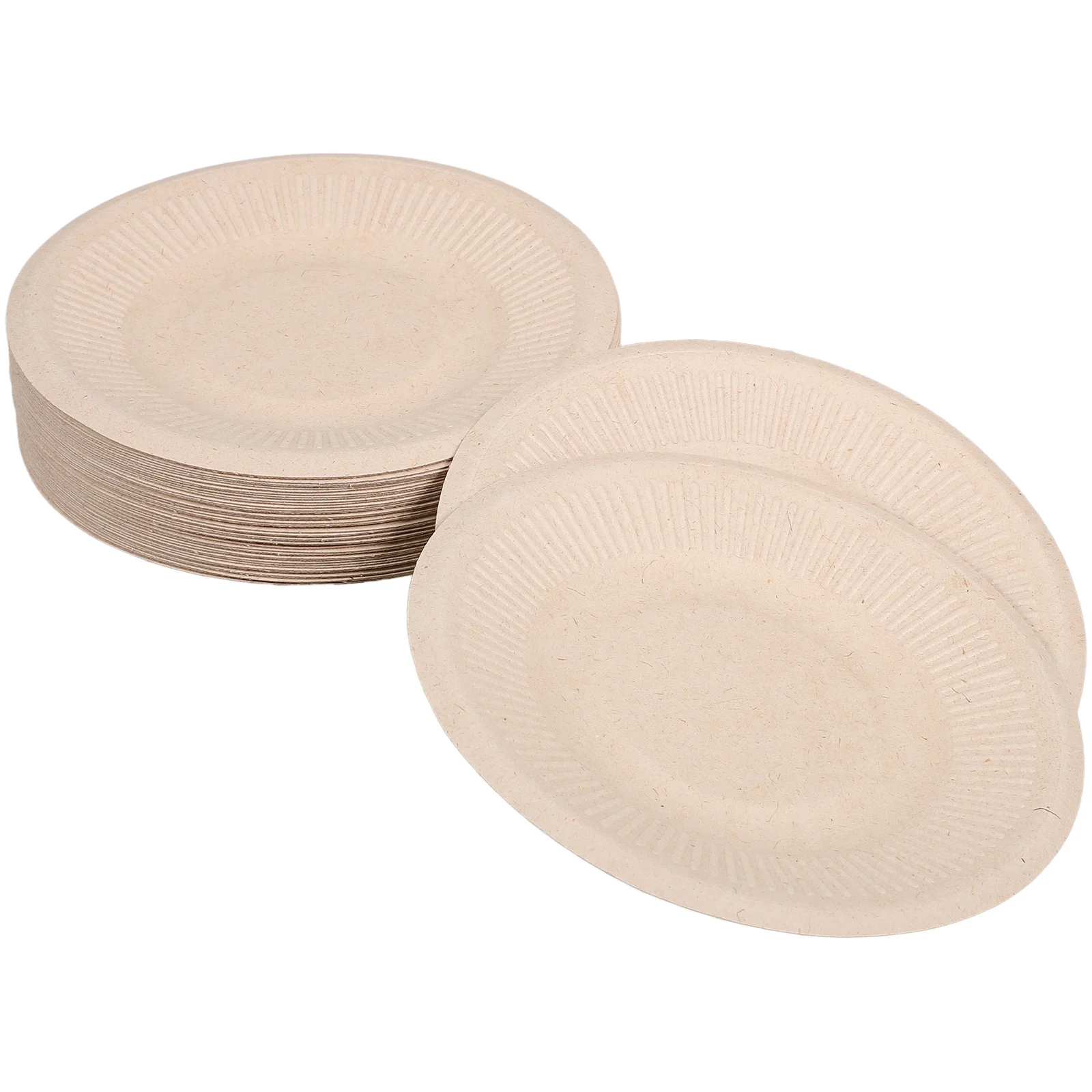 

50Pcs Environmentally Friendly Biodegradable Dinner Plates Thickened Disposable Paper Platters Party Tableware Cake Dessert Food