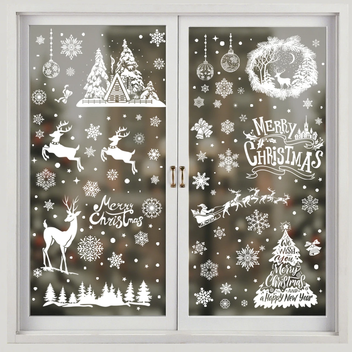 

Christmas Window Stickers Merry Christmas Decorations for Home 2025 Christmas Wall Sticker Kids Room New Year Decoration 2026