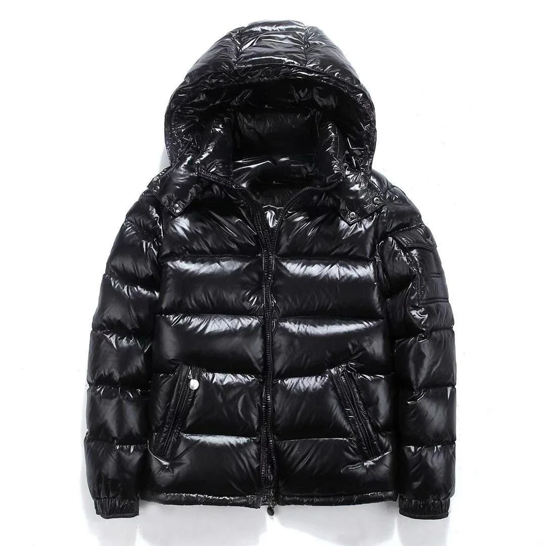 High Quality Down Coat Bright Face Trend Hooded Short Thick Down Jacket Winter Bomber Shiny Designer Puffer Jacket