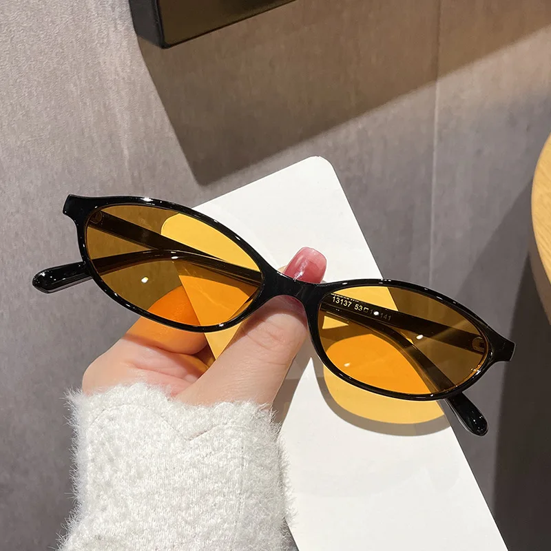 SIKYGEUM Sexy Small Oval Women Sunglasses 2024 New Fashion Leopard Brown Sun Glasses Female Retro Colorful Shade Eyeglass