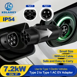 Kolanky Type2 To Type1 EV Charger Adapter Converter IEC 62196 16A 32A J1772 For Electric Vehicle Charging Connector