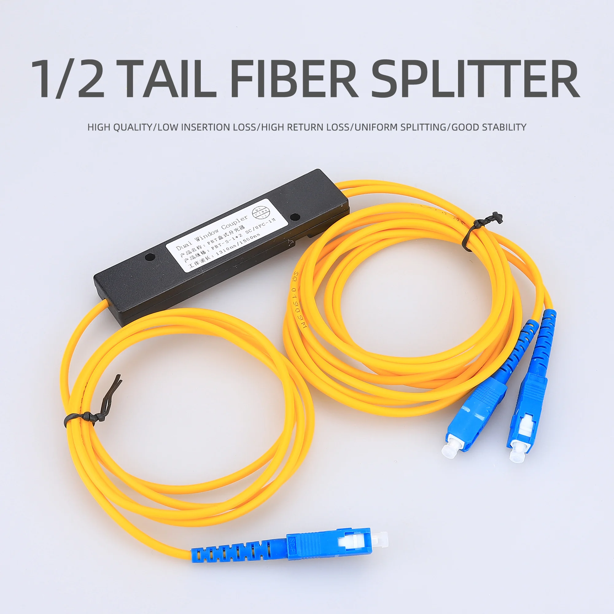 1x2 Telecom PLC Cassette Fiber Optical Splitter with SC Compact Optic Splitter  Planar Waveguide Connector