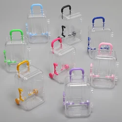 7x5cm Transparent Mini Suitcase Trolley Luggage Candy Packaging Box Handbag Model Earrings Necklace Ring Gift Display Box 1Pcs