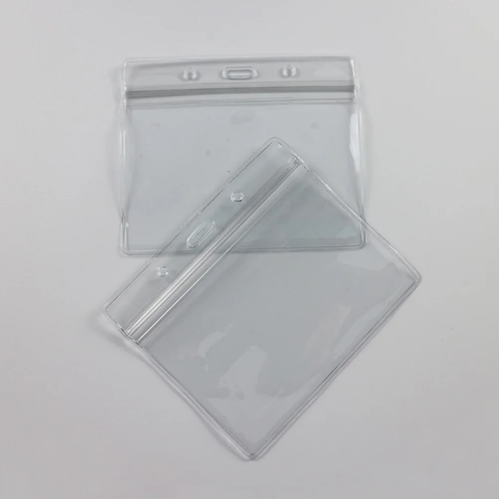 

100Pcs Premium Waterproof Business Badge Holder Smooth Edges Lanyard for Office School Events Id Badge Holders