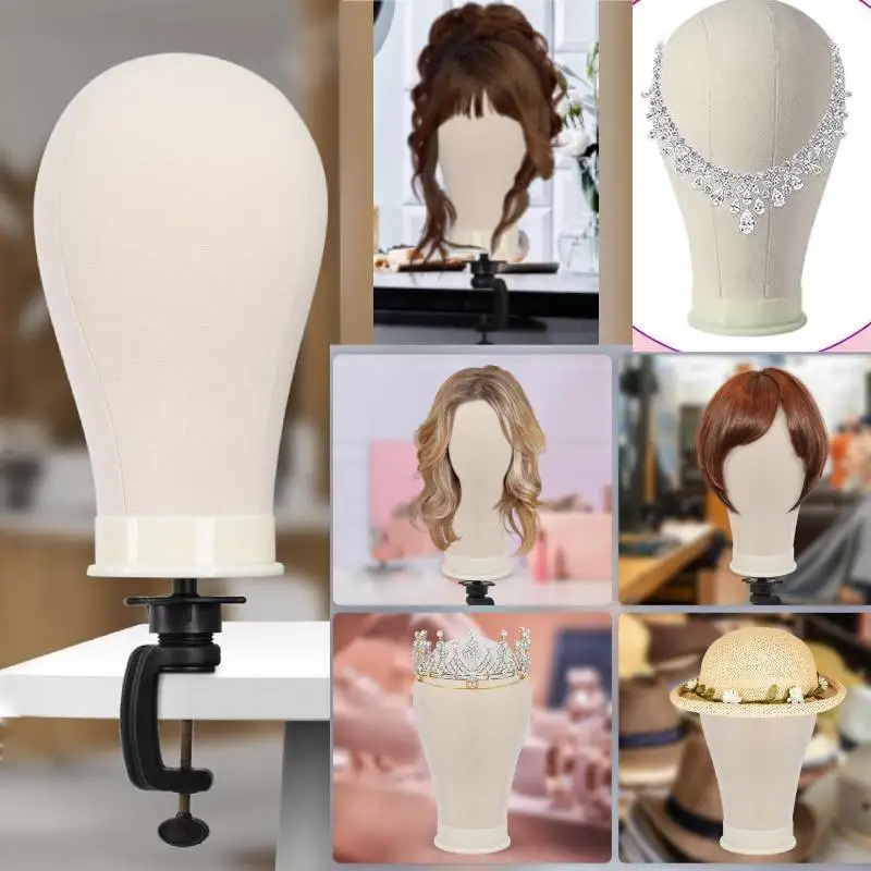 

Wig Mannequin Head Canvas Block for Hairstyling Displaying DIY Wig Making Wig Manikin with Stand Wig Head Wig Supports Holder