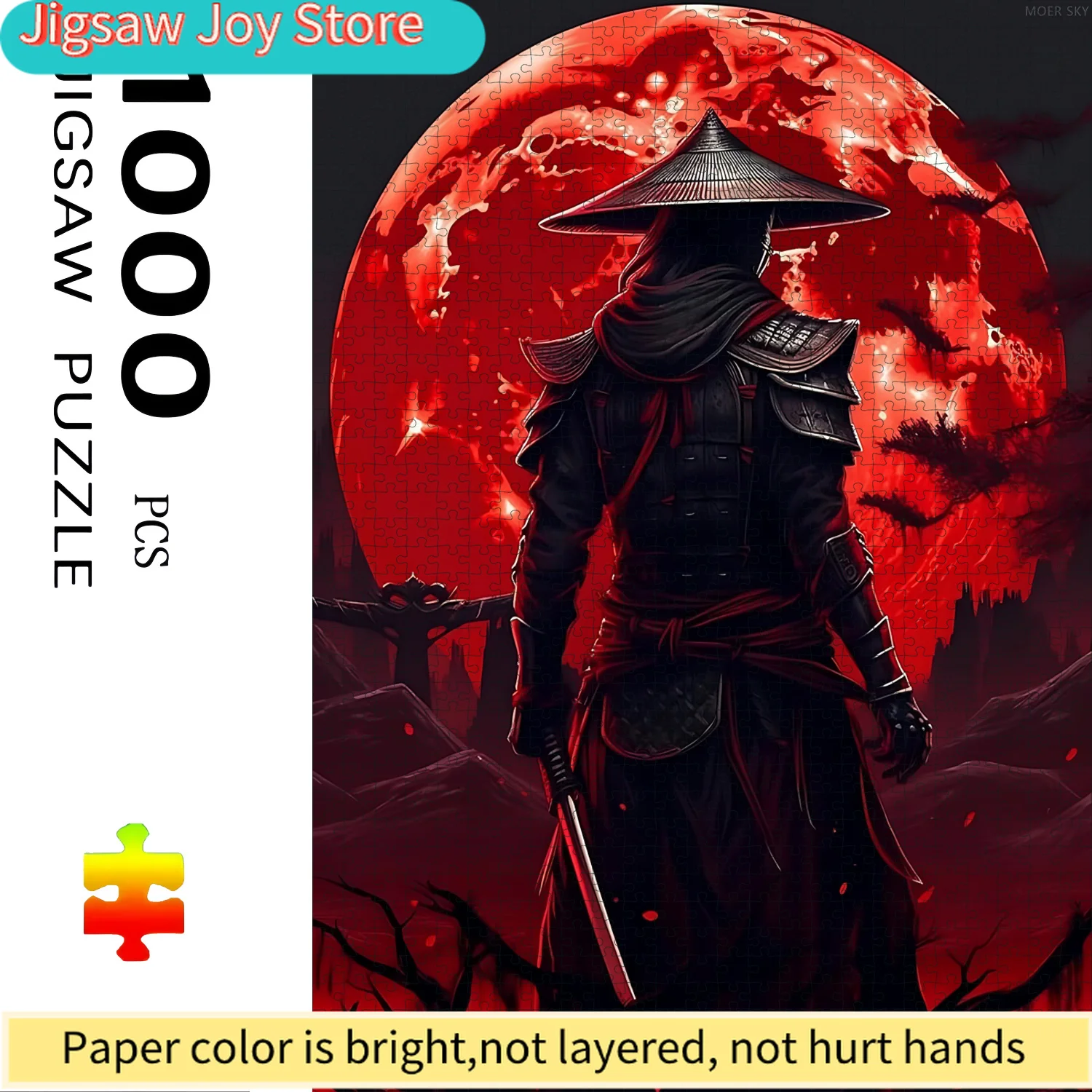 

2D плоский пазл в коробке в японском самурайском стиле, высокой сложности, из бумаги — большая интерактивная игра для взрослых и всей семьи