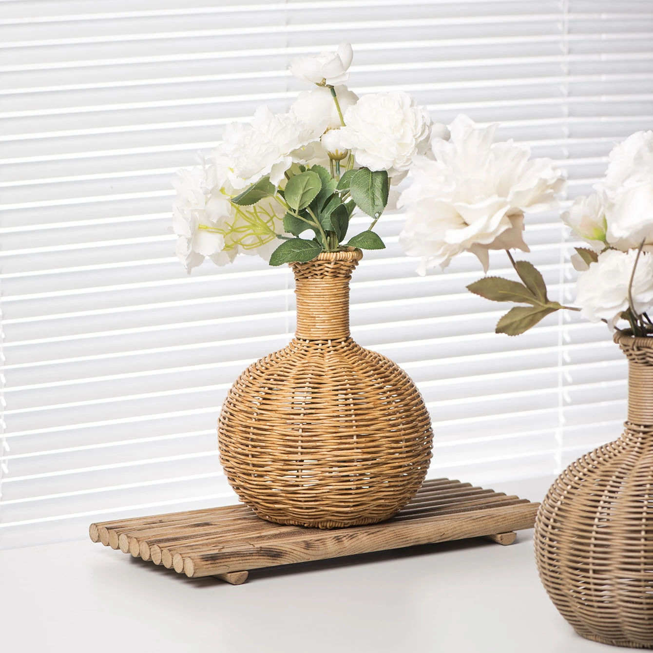 Handmade Rattan Weaving Real Rattan Flower Arrangement Dried Flowers Living Room Bedroom Dining Room Office Decoration Vase