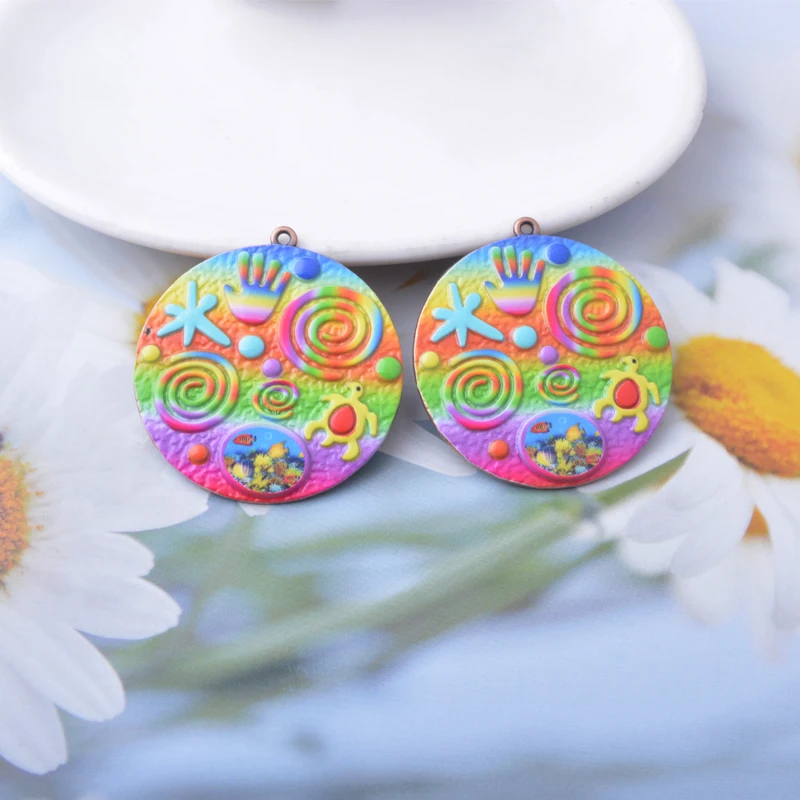 12 Stück/Set Sommerliche, leuchtend bunte Anhänger in Lebensbaum-Form, fächerförmig, fluoreszierende Farben, Schmuckherstellung, Boho-Anhänger, DIY-Ohrringe für Frauen – Detail 8