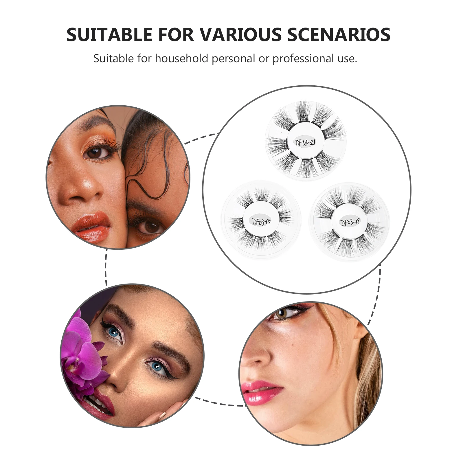 3 pudełka Damskie rzęsy segmentowe Sztuczne rzęsy Naturalne kręcone czarne gęste rzęsy kosmetyczne Akcesoria do makijażu Akcesoria do makijażu