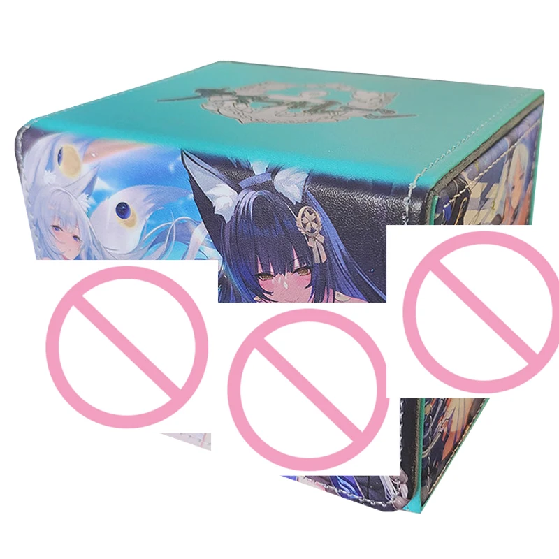 Diy Self Made Azur Lane Card Storage Box Idol Master Board Game Battle High-End Leather Card Storage Box Anime Cards Gift Toys