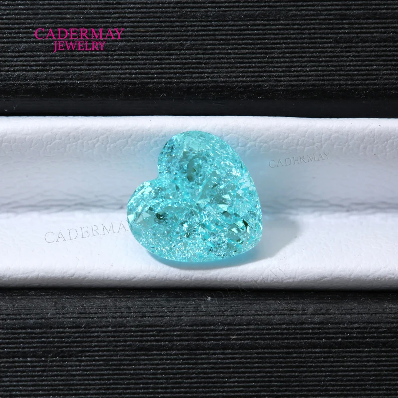 

Cadermay Blue Neon Paraiba Yttrium Aluminium Garnet 5x5mm-12x12mm Heart Shape Lab Paraiba YAG Gemstones For Making Jewelry