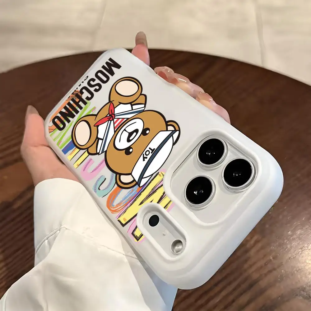 Capa de Celular M-Moschino Fashion LOGO para iPhone 17 Air 16 E 15 14 Plus 13 12 11 Pro Max 2, Transparente Fosca Macia Estilo Jelly 2-