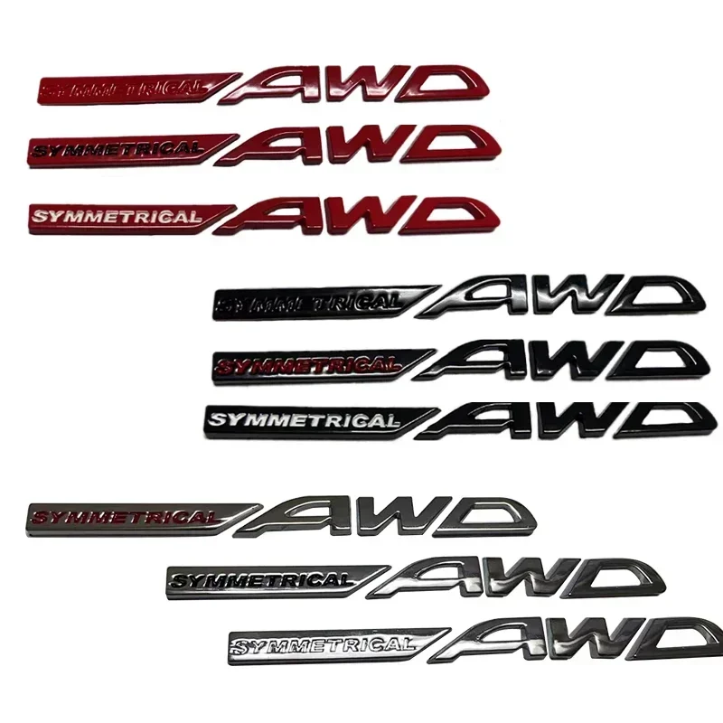 Metal Car Rear Trunk Emblem Stickers Side Badge Decal for SYMMETRICAL AWD Logo WRX Forester XV Outback Impreza Legacy