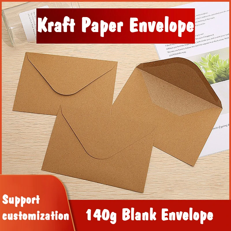 

50pcs/lot Kraft Paper Envelope 140g 175x125mm Wedding Invitations Business Supplie Postcard Giftbox Packaging Storage Stationery