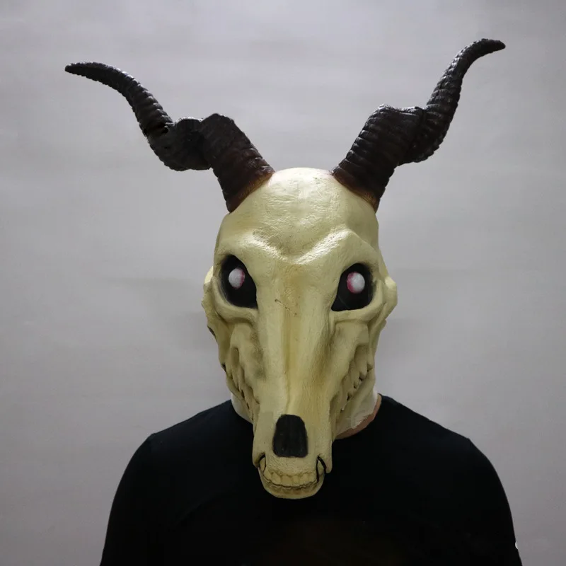 

New Anime Cosplay The Ancient Magus' Bride Elias Ainsworth Horn Mask Masquerade Halloween Cosplay Party Props Carnaval Mask