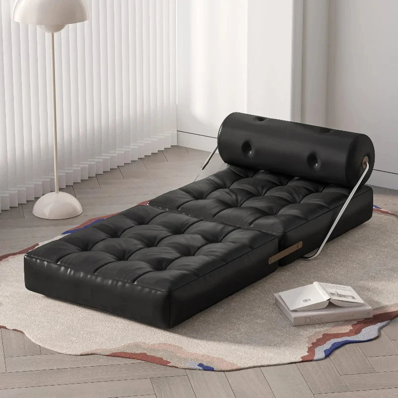 

Одноместный диван для небольшой квартиры, складной диван-кровать, черный натуральная кожа, блок тофу, диван Taji, ленивый диван, может лежать и спать