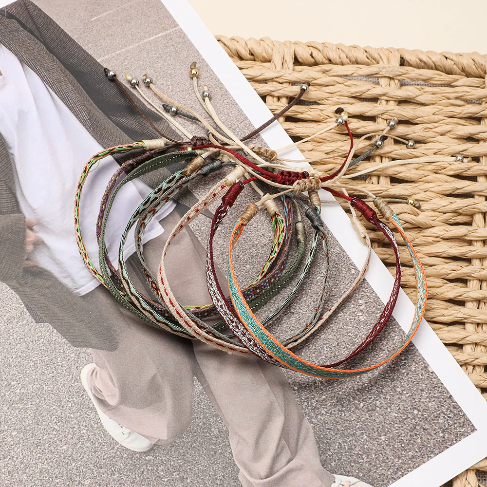 ZMZY Boho Multilayer Bracelet Colombia Jewelry Handmade Woven Cloth Fabric Bracelets For Women Gift Pulseras