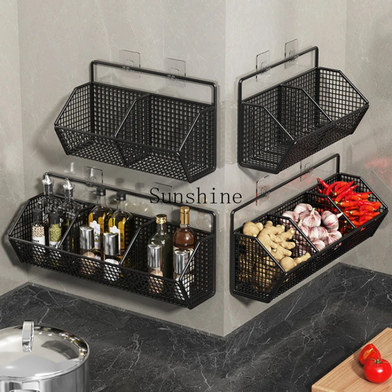 

Storage box, kitchen, multi-functional shelf, wall-mounted vegetable basket, seasoning, wall-mounted artifact