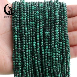 2/3/4/6/8/10mm Malachite Natural Stone Faceted Round Beads Loose Spacer High Quality Beads For Jewelry Making DIY Bracelets 15